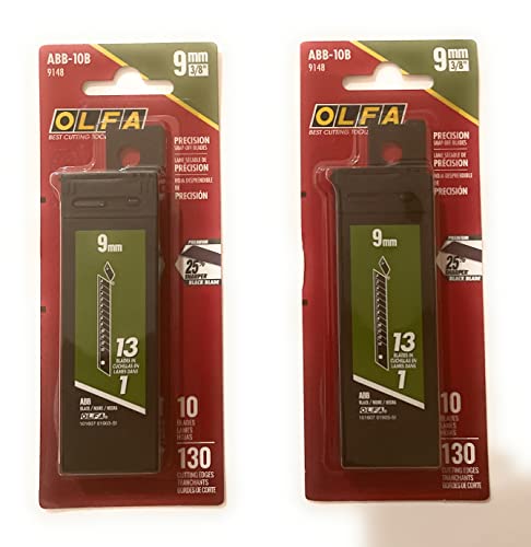 OLFA 9148 ABB-10B 9mm UltraSharp Black Snap-off Blade, 10-Pack (2 Pack)