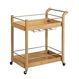 Élégance sophistiquée : ajoutez une touche de luxe à votre pièce avec notre magnifique chariot à boissons. Doté d'un plateau fini et d'un cadre en métal, il garde vos accessoires de bar organisés et à portée de main. Idéal pour toutes les occasions, il allie style et commodité.