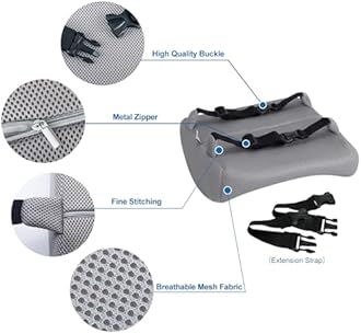 Love Home Memory Foam 3D Ventilative Mesh Lumbar Support Cushion Back Cushion - Alleviates Lower Back Pain - (Gray) by LoveHome