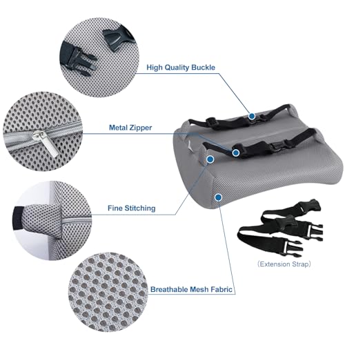 Love Home Memory Foam 3D Ventilative Mesh Lumbar Support Cushion Back Cushion - Alleviates Lower Back Pain - (Gray) by LoveHome