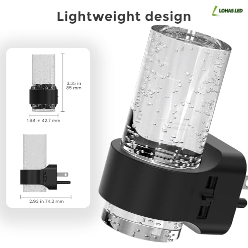 Image of L LOHAS LED Night Lights Plug into Wall, 4 Pack Mini Dimmable Night Light | Dusk-to-Dawn, Soft White /Cool White /Amber 3 Light Color, 0-100LM Adjustable Brightness, Bubble Nightlight for Hallway