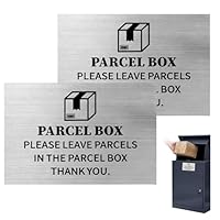 Yuannee Paketbox Schild,2 PCS 10 * 15CM Selbstklebendes Schild Edelstahl Metallschild \PLEASE LEAVE PARCELS IN THE PARCEL BOX\ Aufkleber für Den Paketkasten um Lieferungen Haus Hof und Eingangstür
