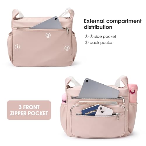 Image of Crossbody Bag for Women, Large Lightweight Nylon Shoulder Purse for Travel | Trendy Crossbody Purse with Roomy Multi-Pocket Design, Large Capacity, Waterproof for Everyday Use, Shopping, Work & Weekend