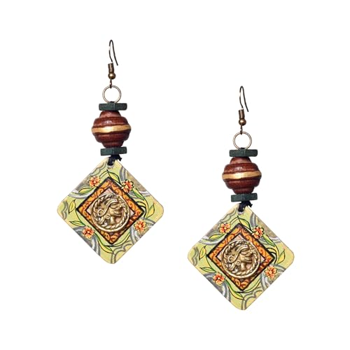 Image of Handcrafted Boho & Ethnic Earrings for Women - Wooden & Brass Statement Designs in Loop, Swing & Motif Styles