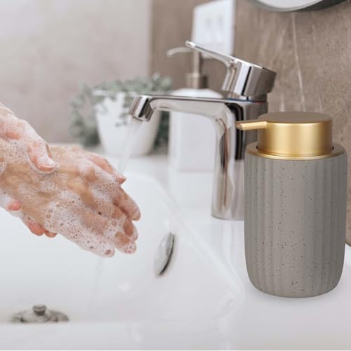 Image of Segbeauty 10.8oz Ceramic Foaming Soap Dispenser, 320ml Empty Refillable Liquid Hand Wash Dish Soap Dispenser, Body Wash Shampoo Pump Bottle Dispensing Container for Kitchen Bathroom Countertop Gray