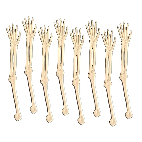 Coffee and Cocktail Stirrers, Reusable Plastic Drink Stirrer Sticks, 24 Swizzle Sticks, Use as a Cocktail Garnish or Cocktail Mixers, Halloween Party, Fall Party 6 inch (Skeleton)