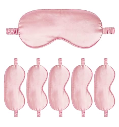 6PACK Silk Sleep Mask Satin Eye Masks Blackout Silky Eyeshade Cover Soft Blindfold Eyeshades for Women Sleeping Travel Gift