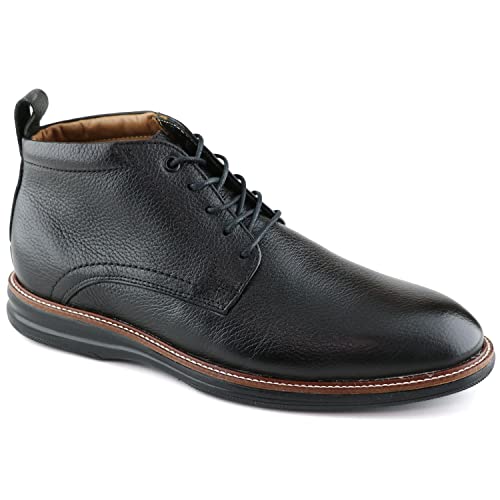 MJNY Mens Casual Comfortable Genuine Leather Chukka Laceup Ankle Boots Lightweight Breathable Classic Fashion Chelsea Dress Boots