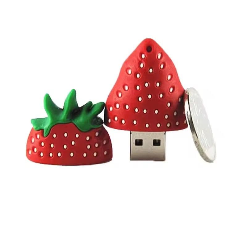 4GB-128GB, 2.0, Upto 10mbps, Gifting Pendrive, USB Flash Drive, Strawberry Shape, Red and Green, Novelty Fruit Design,1 Pc, Grade A Quality Chips (8, GB)-image-6