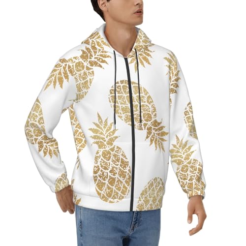 Sweat à capuche imprimé ananas doré avec pull doux hiver homme