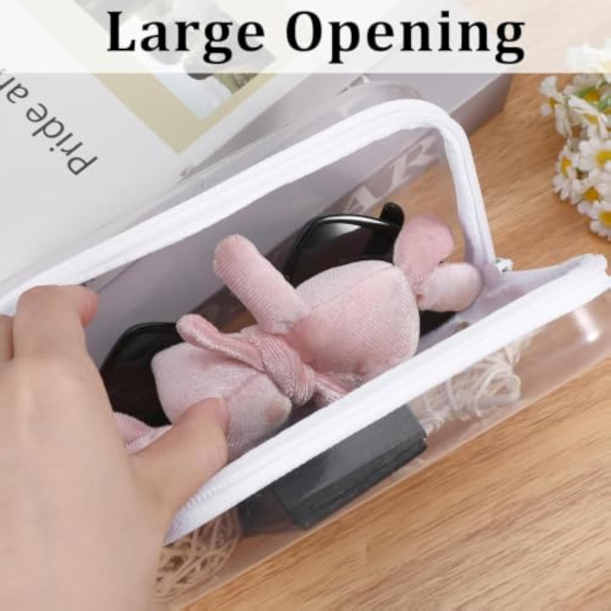 Clear Hard Shell Zipper Case for Cosmetics