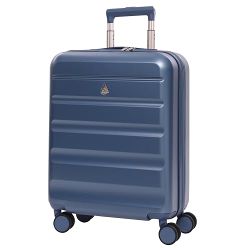 Aerolite Expandable 55x40x20cm to 55x40x23cm Ryanair Priority Wizz Air Priority & More Max Size Lightweight Hard Shell Carry On Hand Cabin Luggage Suitcase (Blue)