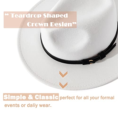 Image of Lisianthus Men & Women Vintage Wide Brim Fedora Hat | Classic Belt Buckle Decor, Adjustable Drawstring, Inner Breathable Sweatband, Timeless Style, Ideal for Travel & Daily