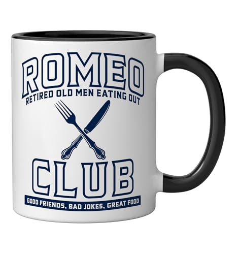 Taza de cerámica ROMEO Club negro/blanco 11 oz miniatura 2