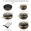 Fully Clad 5-Ply Stainless Steel Cookware Set, 12Pcs Nonstick Pots and Pans Set with Stay-Cool Handles, Induction Compatible, Stackble Design, Includes with Frying Pan, Saucepans and Saute Pan (Black) #2