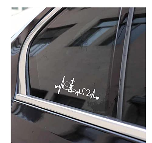 MDGCYDR Autoaufkleber Heckscheibe Tuning 14.2Cm*6Cm Hookah Heartbeat Lifeline Decal Vinyl Black/Silver Car Sticker – Bild 3