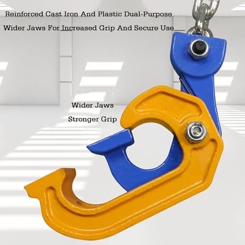 Fasslift-Ketten-Fassheber-Haken aus Kohlenstoffstahl mit eingebauter Feder, geeignet for Kunststoff- und Metallfässer(Style 1)