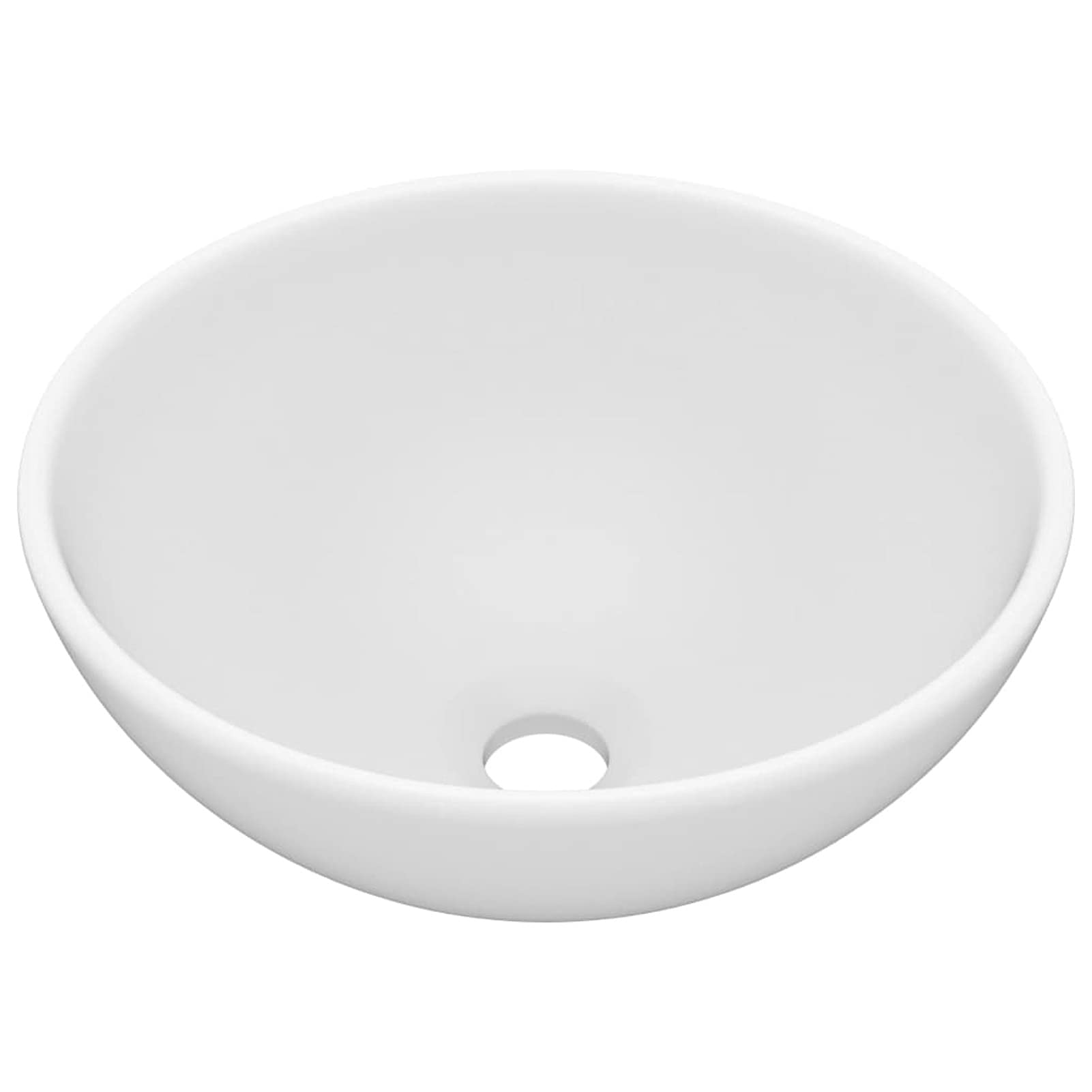 Homgoday Lavabo de lujo redondo blanco mate 32,5 x 14 cm de cerámica, lavabo pequeño baño, tapón lavabo baño, lavabo, filtro lavabo baño, tapones lavabo baño, tapones lavabo baño, desagüe lavabo baño