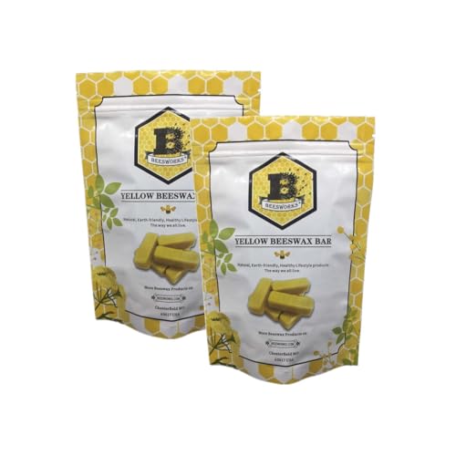 Beesworks (6) 1oz Yellow Beeswax Bars (Pack of 2) - 2 Packages of (6) 1oz Bars (6oz) - Cosmetic Grade