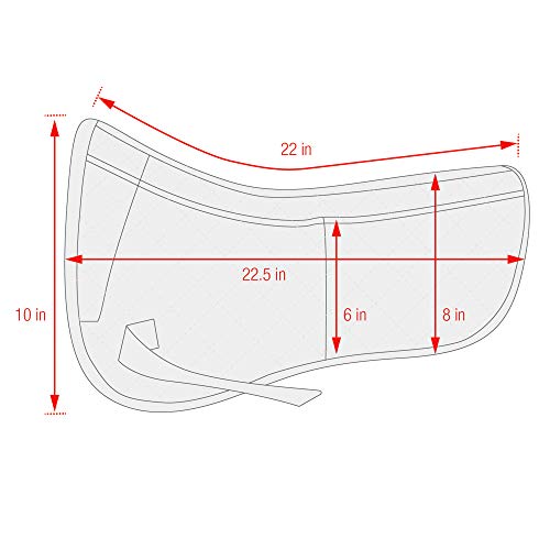 ECP Equine Comfort Products Adjustable Shock Absorbing Memory Foam Half Saddle Pad, Injury Prevention & Pressure Relief, Customizable Fit, Breathable for All Riding Styles, Soothing Sea Blue - Thumbnail 6