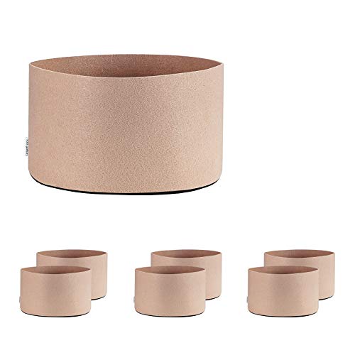 Oppolite 6-Pack 100 Gallon Tan Grow Bags Pots Heavy Duty Fabric Aeration Fabric Pots Grow Bags W NO Handles (6, 100 Gallon)
