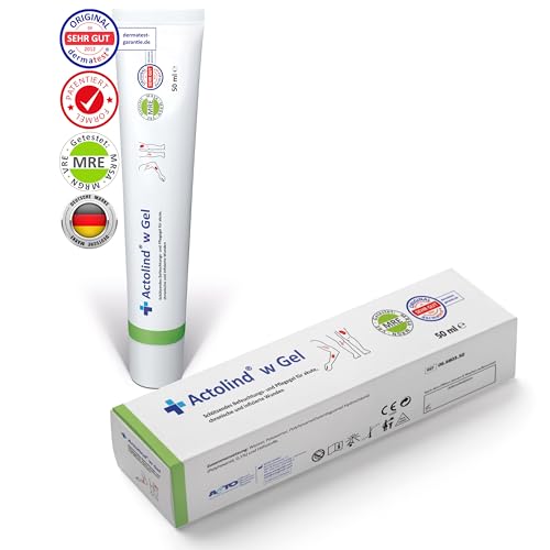 Actolind W Gel 50 ml – antiseptisches Wundgel bei Verbrennungen, Insektenstichen und Schürfwunden. Für Kinder und Erwachsene. Für akute, chronische, infizierte Wunden. CE III, MPG, PHMB. PZN: 10985445