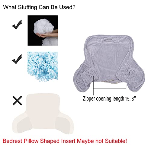 Home Soft Things Super Soft Reading Pillow Cover with Arms and Pockets (Cover Only, Need Shredded Stuffings), 18