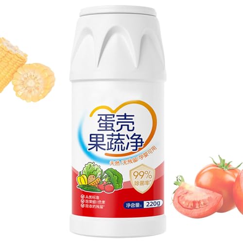 Limpiador de frutas y verduras, limpiador de productos de cocina, limpiador orgánico multifuncional para cocina de verduras y frutas, 220 g