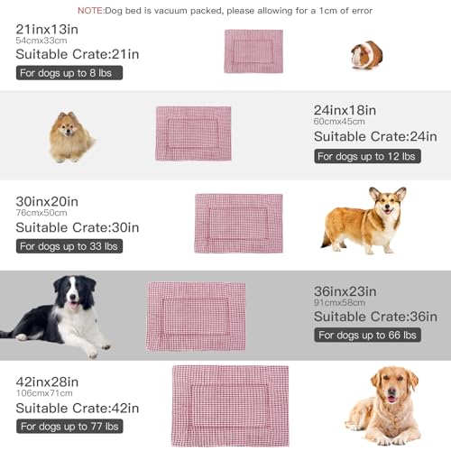 BVAGSS Orthopädisches Hundebett, Waschbar Hundekissen flauschig Hundematte, Umkehrbar Weiche und Warme Hundematte für klein mittel große Hunde XH079 (60x45x4cm,Pink)
