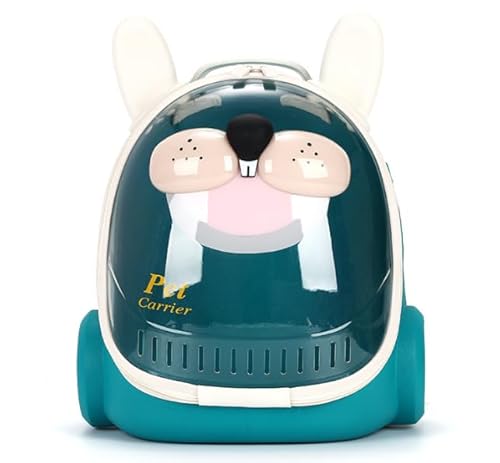 猫 キャリーバッグ 小型犬 ペットキャリーバッグ 犬 猫 ウサギ 2WAY ペットグッズ 透明 ペットバッグ ドライブ 旅行 ピンク 通院 災害避難用 通気性 持ち運び おしゃれ (35.5*28*42cm,マラカイトグリーン)