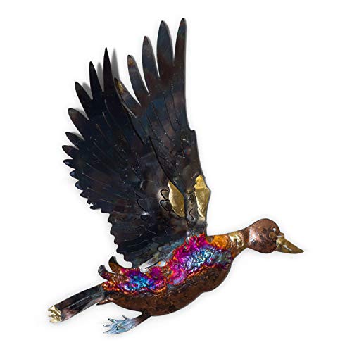 Tumia LAC Pato volador – Decoración de pared de metal reciclado – 33 cm – hecho a mano
