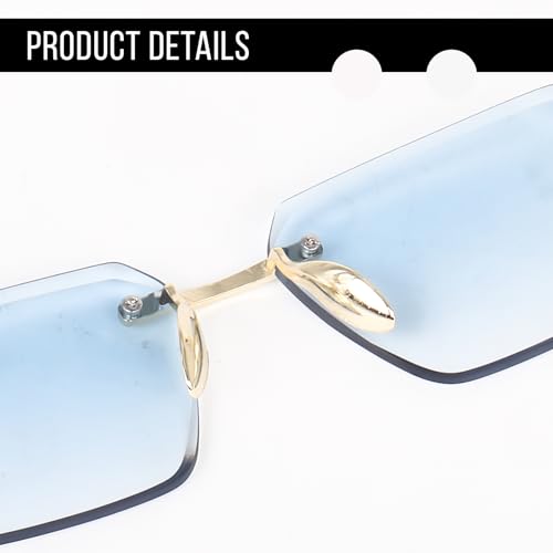 Image of Dervin Rimless Rectanglular Sunglasses For Men and Women | Unisex Frameless Sun Glasses Shades