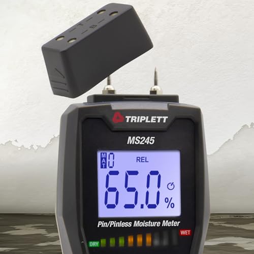 Image of Triplett MS245 Pin /Pinless Moisture Meter for Wood and Building Materials with Audible Indicator