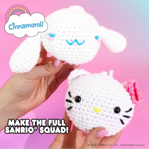 Image of Hello Kitty and Friends Crochet Kit - Cinnamoroll Bag Charm, Sanrio Crochet Kit for Beginners with Yarn, Starter Hooks, Step-by-Step Tutorials, DIY Craft, Great Teen Gifts