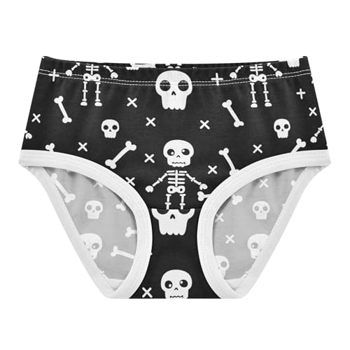 Halloween Cute Cartoon Skeletons Cute Panties Girl Toddlers Underwear Floral Cotton Artistic Briefs Girls Undies 2t