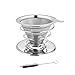 Scsuper Filtro de Café, Filtro de Café Permanente, Verter el Filtro de Goteo de Café Filtro de Café de Goteo Reutilizable con Soporte de Taza Antideslizante y Cepillo de Limpieza para 2 Tazas