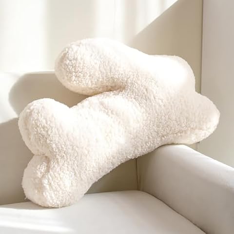 Gfobip Easter Bunny Throw Pillow, Soft Plush Decorative Sofa Pillow, Rabbit Shaped Cushion Pillow Accent Home Decor, White, 21 x 15 inches Cover