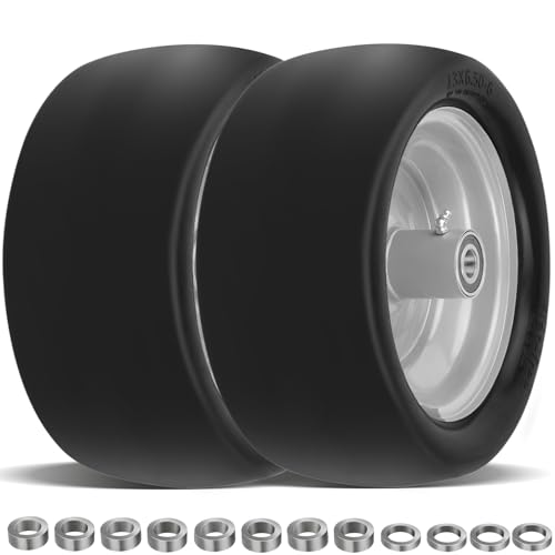 2 Pcs 13x6.50-6 Lawn Mower Tires Flat Free with 34 12 58 Bearings | Upgrade 13x6.50-6 Zero Turn Mower Front Tires 13x6.5-6 Flat Free Lawn Tires for Commercial Grade 5.5-7.5 Centered Hub product thumbnail 11