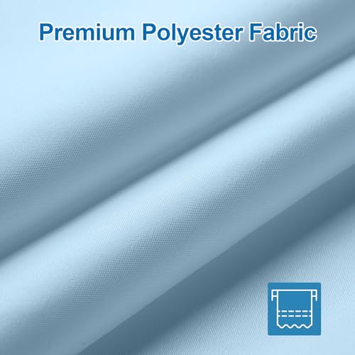 Image of Amazer Baby Blue Shower Liner Cloth Waterproof, Soft Baby Blue Shower Curtain Liner Fabric with Weighted Stones, Washable Shower Curtain and Liner 2-in-1, 12 Grommet Holes, 72 x 72 Inches