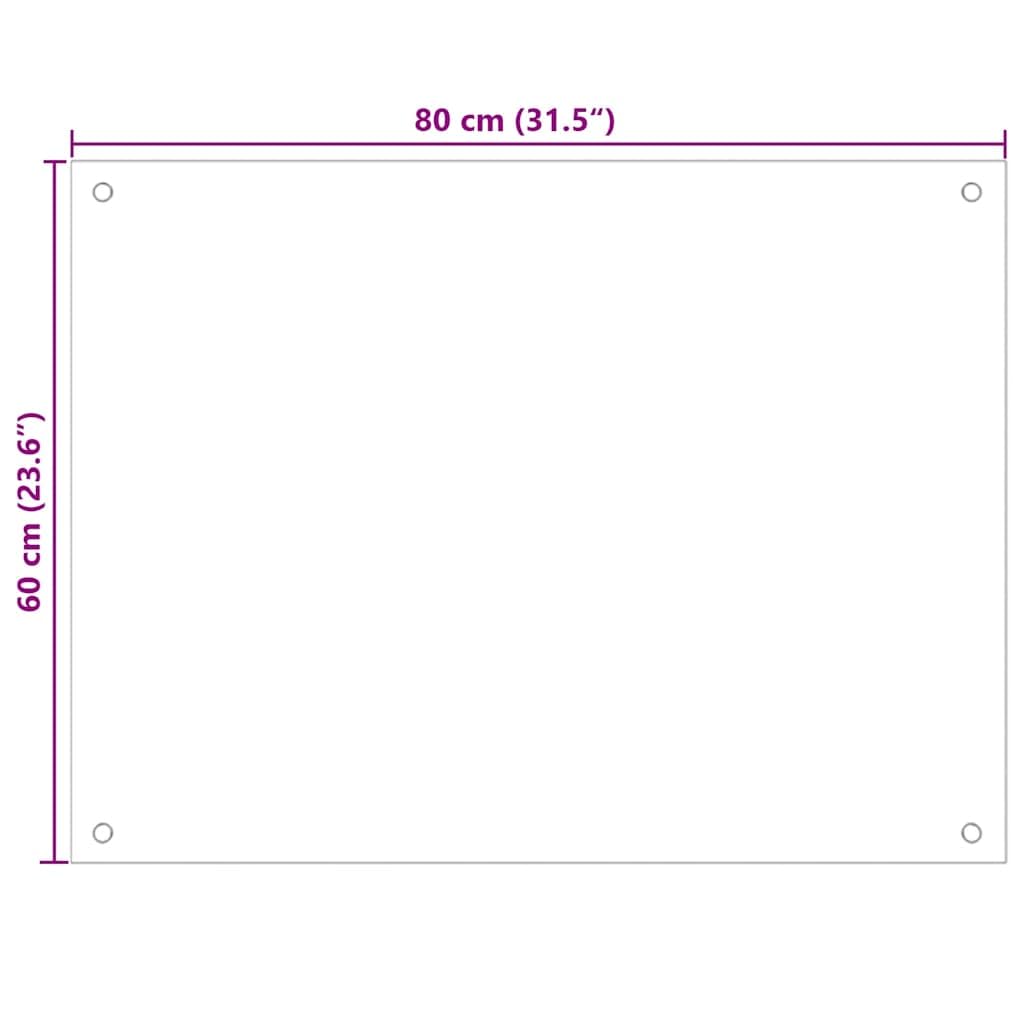 Tomostar Crédence de Cuisine en Verre, Fond de Hotte Protection Contre éclaboussures Dosseret de Cuisine Noir 80x60 cm Verre trempé