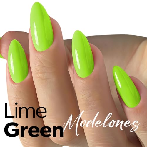 Image of modelones Green Gel Nail Polish Neon Green Gel Polish Lime Summer Nail Poish Soak Off Pastel U V Nail Design Salon DIY Manicure 15 ML