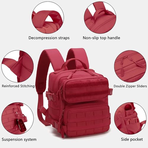 Image of 9L Mini Backpack for Men and Women, Small Backpack for Gym Hiking Travel Sports Running (Red)