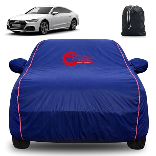 Image of 100% Waterproof Car Cover for Audi A7 | All-Weather, Dustproof & UV Protection | Heavy-Duty 3-Layer Fabric | Custom Fit with Mirror & Antenna Pocket | Navy Blue