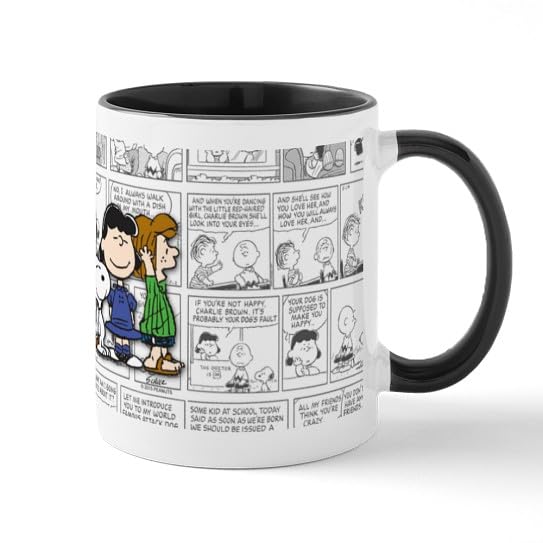 Taza de cerámica blanca 11 oz The Peanuts Gang miniatura 1