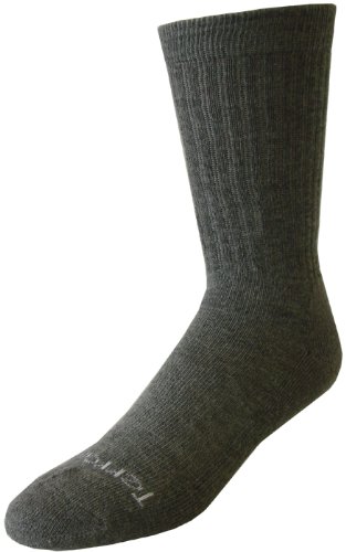 Terramar Men's Every Day Merino Crew Socks (2 Pack), Medium, Grey Heather