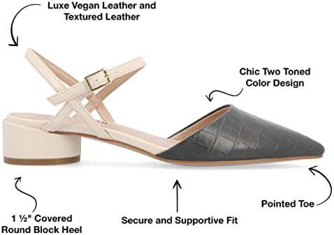 Journee Collection Womens Brynn Croco Vegan Leather Pointed Toe Flats Charcoal 11 Medium Womens US Review | Image 1
