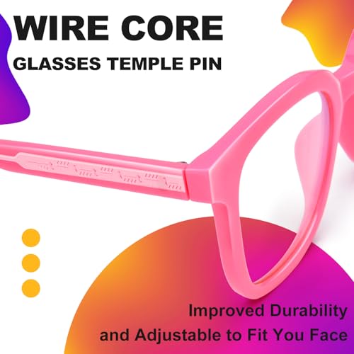 Image of VISOONE Square TR90 Lightweight Anti Glare UV400 Gaming Computer Glasses | 99% Digital Screen Filter Non-Prescription Clear Lens Oversized Frame Trendy Fashion Blue Light Blocking Women Men NOE