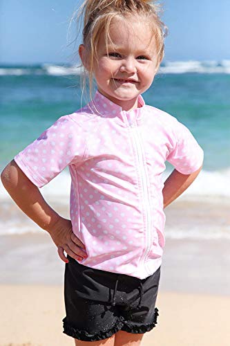 Image of SwimZip Sweet Splasher - Short Sleeve Girl Zipper Rash Guard