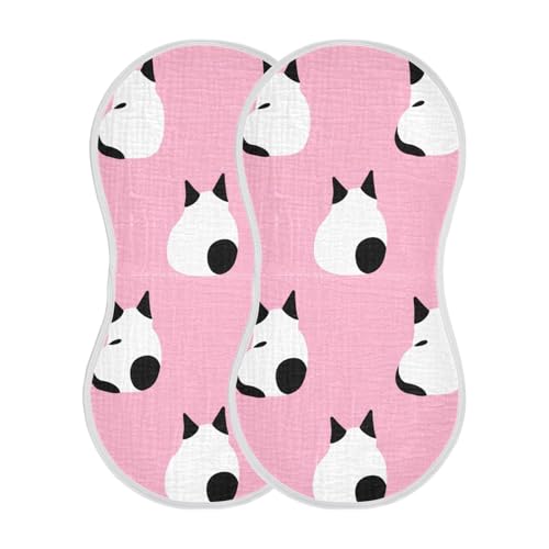 Baby Burp Cloths, Soft Absorbent Burping Cloths for Babies, Cotton Milk Spit Up Rags, Large Size for Newborns, Baby Boys and Girls (Cat Silhouette Pattern)2