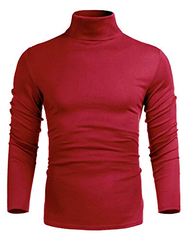 Image of Poriff Men's Casual Slim Fit Basic Tops Knitted Thermal Turtleneck Pullover Sweater
